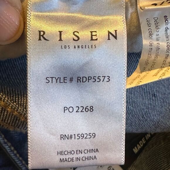 RISEN Shadow Hem High Rise Distressed Straight Leg Jeans 9 29 - Picture 9 of 15